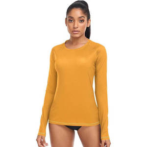 2024 venta al por mayor mujeres manga larga Rash Guard camisas traje de baño Rash Guard Top traje de baño para mujer Fitness - Product Image 2