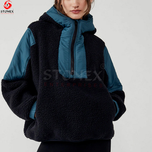 Nouvelle arrivée du meilleur fabricant veste pull à manches longues en polaire pour femmes manteau rempli de coton à demi-fermeture éclair taille XL directe - Product Image 6