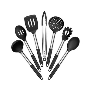 New Silicone Products Home and Kitchen Accessories 5Pcs Heat Resistant Food Silicone Kitchen <b>Utensils</b> Cheap Cooking Spatula Set - Product Image 5