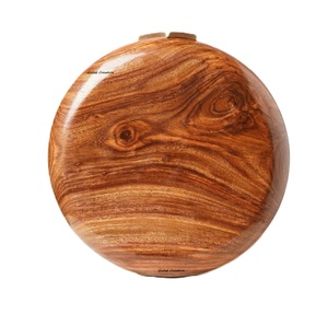 Bolso de mano de madera hecho a mano marrón redondo, monedero de noche de madera con cadena desmontable para fiestas, bodas y ocasiones especiales - Product Image 3