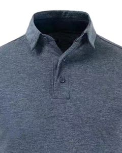 Camisa Polo Personalizada para Hombre en Color Gris Jaspeado, Tela Piqué, Logotipo Personalizado Bordado, Manga Corta, Transpirable, Informal, Uniforme Corporativo - Product Image 4