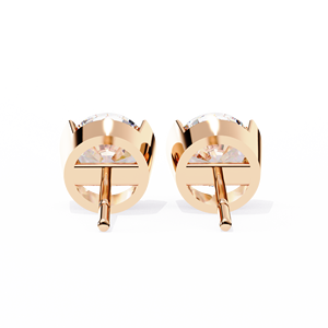 Boucles d'oreilles en diamant de laboratoire classique simple populaire 14k/18k or massif conception ronde éblouissante - Product Image 4