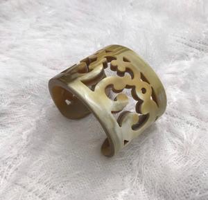 Pulsera de cuerno de búfalo marrón negro pulido de la mejor calidad, brazalete ancho Natural Simple, brazalete de estilo Animal, brazalete de Animal marrón negro - Product Image 2