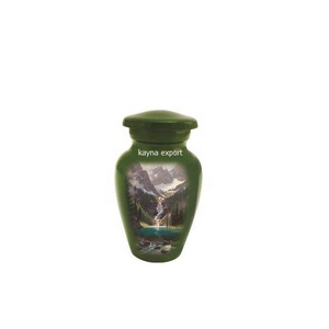 Most Beautiful Classic Baby Cremation Green Urn <b>for</b> Human <b>Ashes</b> Biodegradable 3 Cubic Inch Capacity Metal <b>Keepsake</b> Funeral Use - Product Image 1