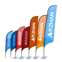 Nouvelles drapeaux à plumes populaires, support de bannière personnalisé avec impression numérique pour la publicité extérieure dans les jardins et le long des routes