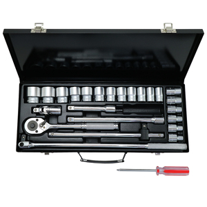 Juego de Llaves de Tubo de Alta Resistencia con Caja Metálica de 25 Piezas, de 8-32 mm, con Accionamiento de 1/2 Pulgada - Product Image 2