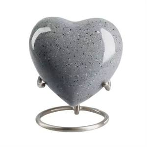 Green Textured Heart Keepsake Cremation Urn With Stand Customize Colour Wholesale Price Funeral <b>Supplies</b> Memorial Ashes Urns - Product Image 4