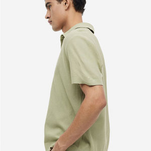 Vente en gros 100% coton T-shirts polo décontractés pour homme Tissu tricoté respirant anti-rides Logo personnalisé à carreaux fabriqué au Pakistan - Product Image 5