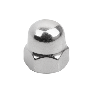 Tuerca Cónica Hexagonal Brillante de Acero Inoxidable A4 M8 DIN 1587 K1800, Fijación Roscada para Conexiones Decorativas con Tornillos - Product Image 1