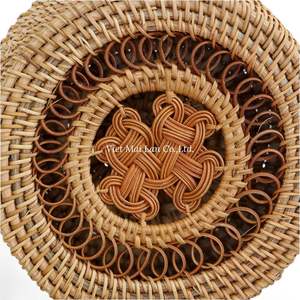 Boîte de rangement en rotin artisanale bohème écologique multifonction, fabriquée avec des matériaux naturels pour le rangement à domicile et la décoration intérieure - Product Image 2