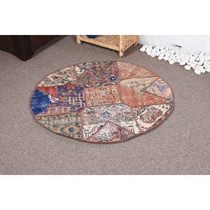 Alfombra de retales Vintage de lana marrón moderna de 3,4x3,3 pies, diseño rectangular abstracto clásico, alfombra hecha a mano para sala de estar, regalo de látex - Product Image 3