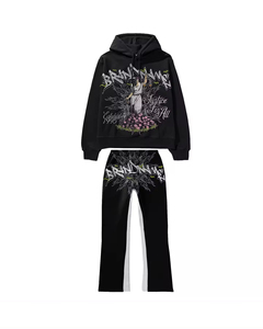 เสื้อแจ็กเก็ตมีฮู้ดสำหรับผู้ชายชุดวอร์มผ้าฝ้าย100% ปักลายแต่งด้วยซิป - Product Image 2