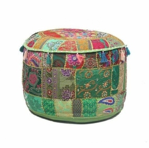 Funda de algodón bordada hecha a mano para sala de estar, cubierta otomana de diseñador indio para decoración del hogar, Patchwork, lote al por mayor - Product Image 3