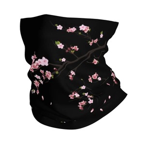 Custom Cotton Branch Bandana <strong>Neck</strong> Gaiter Floral Cherry Blossom Balaclava Warmer for <strong>Winter</strong> Hiking &amp; Camping <strong>Wrap</strong> Scarf