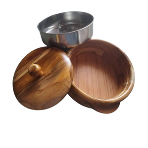 Casserole en bois en acier inoxydable sous couche avec couvercle en bois plus chaud Casserole en bois de qualité supérieure - Product Image 3