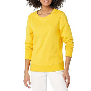 Sweat-shirt ample en polyester de qualité supérieure, style uni, nouvelle collection 2026, vente en gros, épaules tombantes, col rond, pour femmes - Product Image 3