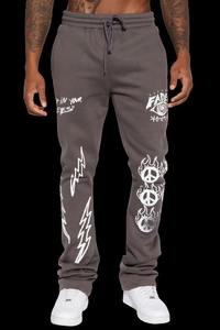 Streetwearสไตล์กางเกงJoggersซ้อนกางเกงเหงื่อเอวสูงกางเกงขายาวผู้ชาย 2024 - Product Image 6