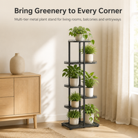 Support pour plantes, étagère à fleurs en métal à plusieurs niveaux, support de présentation pour plantes suspendues, support de plante en fer de style nordique luxueux, décoration intérieure