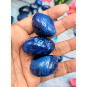 Piedras de ónix azul - Una puerta de entrada hacia la tranquilidad y la protección. Cristal, piedra preciosa, Reiki, sanación de chakras. Lote de 28 piezas. - Product Image 6
