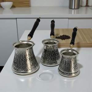 Ensemble de cafetières turques classiques en cuivre triple couche sablé, pour le thé et les boissons, pour une utilisation en cuisine - Product Image 2