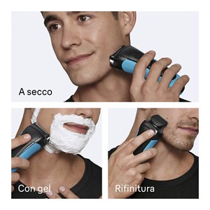 Cabezal de Repuesto para Afeitadora Eléctrica Serie 3+, Azul y Negro, Recargable, Modelo 3010BT, para Barbas - Product Image 4