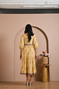 Vestido Midi de Algodón con Estampado de Bloques de Jaipur para Mujer, Fabricación al por Mayor OEM, Talla y Etiqueta Personalizadas, Proveedor de Fábrica - Product Image 6