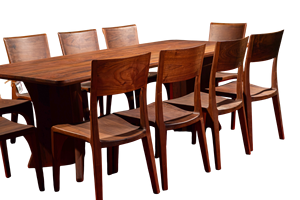 Juego de mesa de comedor de madera de nogal maciza de lujo para 10 personas Juego de comedor rectangular moderno de mediados de siglo Muebles para el hogar de PU Apartamento - Product Image 4