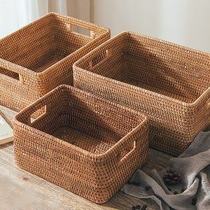 Eco Friendly Rattan <b>Basket</b> Crafted Perfect For Decorative And Functional Use In Minimalist And Modern Living Spaces - Product Image 6