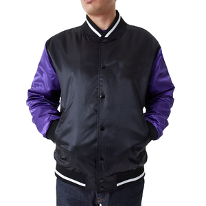 Baseball matelassé bouffée Varsity Street Wear vêtements Nylon Streetwear Ma1 gonflé Satin personnalisé hommes Bomber veste - Product Image 1