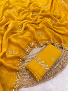 ส่าหรีชิฟฟ่อนแสนสวยเสื้อสุดพิเศษสำหรับปาร์ตี้แฟนซีพื้นเมืองของผู้หญิงเสื้อผ้าเจ้าสาวสำหรับงานแต่งงาน - Product Image 2