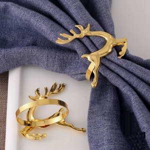 Anneaux de serviette en métal poli or, fabrication sur mesure, design élégant, porte-serviettes pour mariage, hôtel, restaurant - Product Image 2