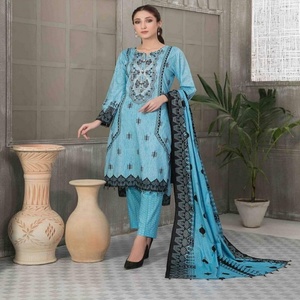 Top marque pakistanaise 3 pièces costumes de pelouse en coton lourd pour filles Tawakkal broderie Design original à la mode par Dress Makers - Product Image 6