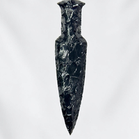 Couteau en obsidienne noire tricotée à la main en gros | Dague en cristal d'obsidienne noire en vrac