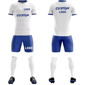 Conjunto de uniforme de fútbol de poliéster transpirable personalizado Ropa deportiva de equipo OEM que incluye camiseta de fútbol y pantalones cortos Camiseta de fútbol Premium - Product Image 2