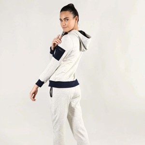 Ensemble de vêtements de sport deux pièces à fermeture éclair complète pour femmes à la mode séchage rapide léger saison d'hiver 6XL taille bouton décoration courte - Product Image 4