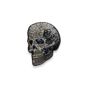 Broche de calavera negra bordado a mano, cuentas de alambre de lingotes, joyería de cobre personalizada de alta calidad para fiestas de bodas infantiles - Product Image 1