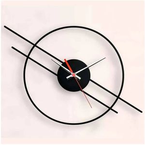 Salon mur Art déco horloge créative 60x69 grand Simple moderne tenture murale horloge décorative mur en métal - Product Image 6