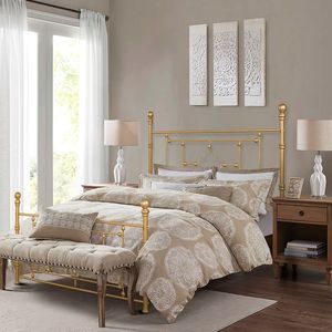 Marco de Cama de Latón Estilo Palacio de Lujo con Grabado Artístico para Decoración de Dormitorio de Casa Grande - Product Image 1