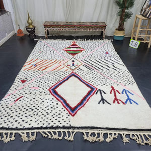 Meilleure vente artistique marocain tapis à pois à la main en laine de mouton coloré laine Plash berbère marocain tapis en laine pour votre chambre - Product Image 1