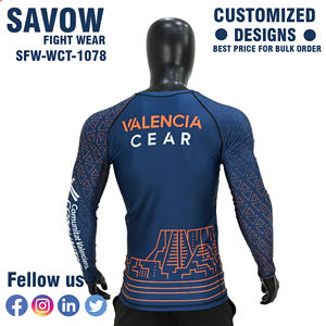 T-shirt de compression à manches courtes pour homme OEM Rash Guard MMA BJJ, entraînement en salle de sport, séchage rapide, respirant, surf, protection UV - Product Image 2