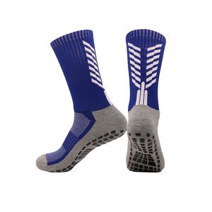 Wholesale High Quality Custom Embroidery Logo Polyester/Cotton Casual Soccer <b>Socks</b> Men Breathable Anti Slip <b>Grip</b> - Product Image 5