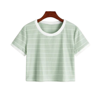 Robes et hauts pour femmes de Bangkok, écologiques, à motifs floraux, unies, 100% coton tricoté, respirantes, lavables, mini, formelles, à manches courtes, OEM