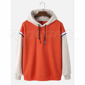 Hot Selling <b>Hoodies</b> <b>for</b> <b>Men</b> Trending Warm Stylish <b>Orange</b> White <b>Hoodies</b> Cheap OEM Wholesale Winter <b>Hoodies</b> - Product Image 1