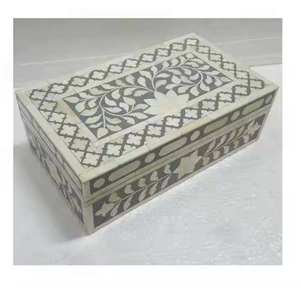 Caja de Joyería con Incrustaciones de Hueso, Hecha a Mano con Hueso de Color Natural, Caja Decorativa para el Hogar en Venta - Product Image 2