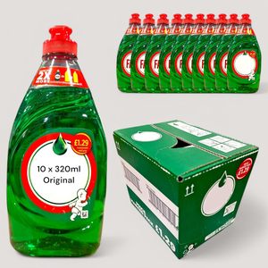 Fairy ORIGINAL Jabón Líquido para Lavar Platos 320ml ×10 Paquete de Caja |   Fórmula Concentrada para Eliminar Grasa |   Espuma de Larga Duración - Product Image 3