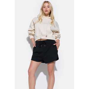 Shorts décontractés basiques avec lien en corde, taille XS, styles de shorts de motard et cargo tendance, matière en spandex, décoration à motifs - Product Image 1