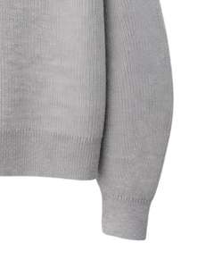 Manufacturer Custom <b>Mens</b> Quarter Zip Knit Sweater Light Grey Ribbed Texture High Collar Warm Winter Casual Pullover OEM Custom - Product Image 6