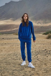 Survêtement en velours bleu personnalisé super doux pour les femmes Collection d'automne nouveauté vêtements d'entraînement de fitness - Product Image 3