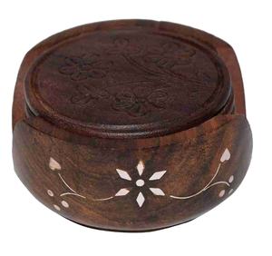 Handicraft Round <b>Wood</b> Coaster Set Top Quality Customize Square Round Epoxy <b>Wood</b> Resin Coaster With Holder Set - Product Image 1