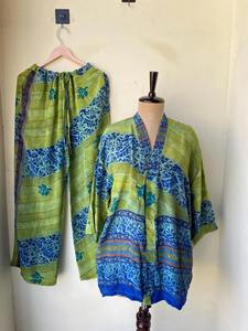 เซ็ตชุดนอนกิโมโนและชุดนอนผ้าไหมชุดนอนผ้าไหมสำหรับผู้หญิงชุดนอนผ้าไหมผ้าเครป - Product Image 5